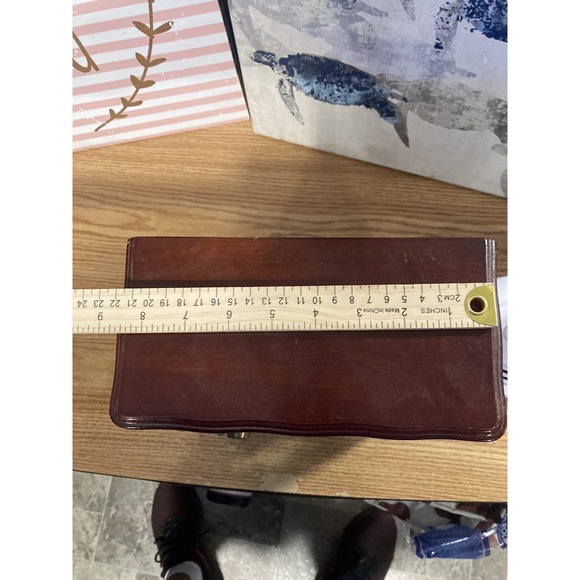 Vintage Wooden Armoire Jewelry Box Chest Necklace Carousel Etched Flowers - Picture 15 of 16